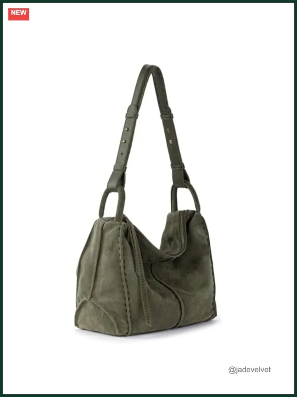 Large Leather Hobo Purse with Zipper Pocket - Everyday Travel Handbag